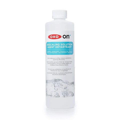 Bottle of All Natural Phosphate Free Descaling Solution For Coffee Makers And Kettles No Fuss Fast Acting Odorless Formula 14 Fl Oz