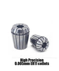 Precision Spring Collet ER11 With Ultra Low Runout 0.005mm fits 1mm to 7mm sizes, showing two alloy steel collets.