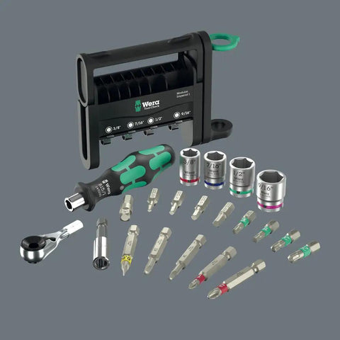 Tool-Check Modular Set Imperial 1 Bundle With Micro 1 Hex-Plus L Key Adapter And Flexible Hinge For DIY And Pro Mechanical Work