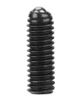 Pack Of Ten M4 X 12mm Hex Socket Carbon Steel Ball Spring Plungers with detailed threading and rounded tip for secure locking.