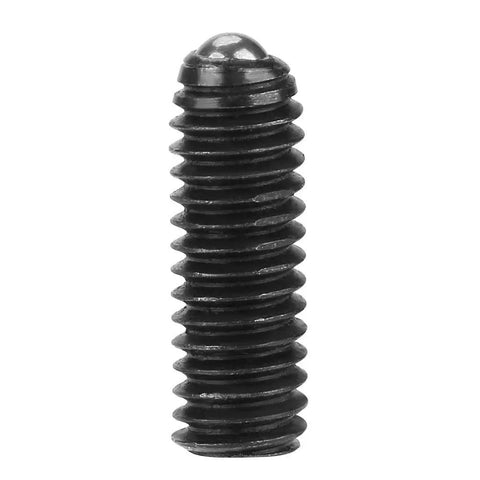 Pack Of Ten M4 X 12mm Hex Socket Carbon Steel Ball Spring Plungers with detailed threading and rounded tip for secure locking.