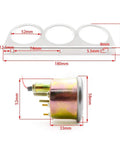 Bracket and component from 2-Inch Triple Gauge Kit With Volt, Water Temp, And Oil Pressure Gauges - Chrome Mechanical Gauges.