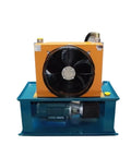 Professional Grade Hydraulic Power Unit With Advanced Oil Cooler And High Torque Pump Motor For Heavy Duty Workshops RJ405 front view with cooling fan.