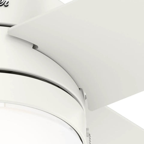Close-up of Timpani 44 Inch Ceiling Fan Fresh White With Reversible Motor For Seasonal Cooling And Warm Air Circulation, blade detail