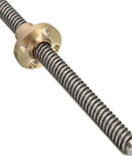 Kickass T20 Lead Screw For 3D Printers, stainless steel threaded rod with copper nut, 20mm diameter, 4mm pitch.