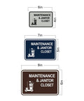 Classic Framed Maintenance And Janitor Closet Sign Black For Office Use Durable Plastic Construction With Strong Double Sided Foam Tape Easy Install No Fuss Clear Message For Quick Access Medium Size 1 Pack