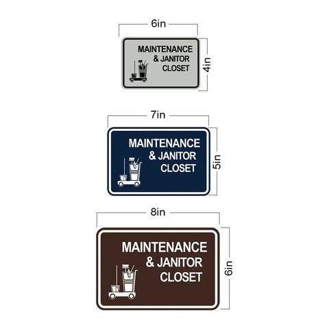 Classic Framed Maintenance And Janitor Closet Sign Black For Office Use Durable Plastic Construction With Strong Double Sided Foam Tape Easy Install No Fuss Clear Message For Quick Access Medium Size 1 Pack