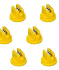 Six Pack Flat Fan Spray Tips 95 Degree Yellow 0.20 GPM At 40 PSI VisiFlo TP9502EVS With Stainless Steel Insert Polymer Body