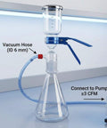 Glass Vacuum Filtration Set With 1000 mL Flask And 300 mL Funnel, 10 Micron Pore For Lab Liquid Clarification, setup on a lab bench