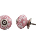100 Pack Pink Ceramic Bubble Drawer Knobs Glossy Cabinet Handles Kitchen Cupboard Door Pulls Dresser Hardware Set floral design