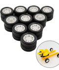 20 Piece Toy Car Wheel Rubber Tire Kit With 10 Piece Round Rod Axles For DIY Model RC Cars Trucks Robots Parts 2mm Shaft