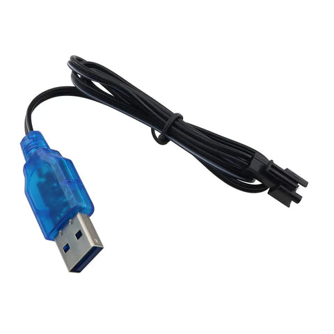 Two Pack 3.7V USB Charger Cable With SM2P Plug Connector For Li Ion Batteries USB Charging Cable for RC Toys, Blue Plug