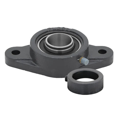 Two-Pack 2-Bolt Flange-Mount Ball Bearing Unit SA206-20G Insert Bearing With Cast Iron Housing, heavy-duty flange detail