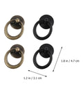 Go To Vintage European Style Zinc Alloy Cabinet Knobs And Mini Drawer Handles Set in black and antique bronze shown with dimensions