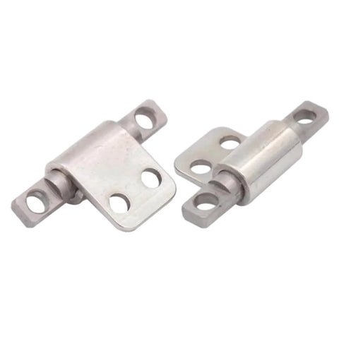 Two-piece silver metal T-shaped damping shaft hinge with mounting holes