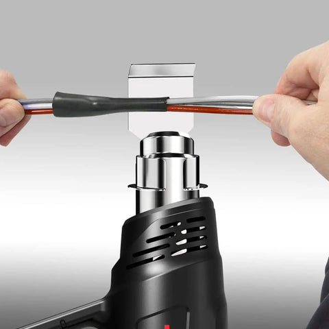 Heavy Duty 1800W Hot Air Gun Kit With Dual Temperature Settings used for shrink wrapping tubing with attachment visible