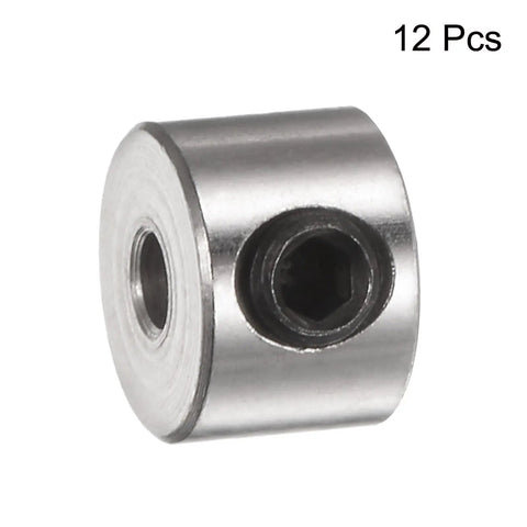 Set Screw Shaft Collars 2.1mm Bore Nickel Plated Steel 7mm OD 5mm Width 12 Pack Landing Gear Stopper Wheel Collar With Hex Wrench