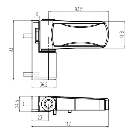 Technical diagram of Aluminum 3D Adjustable Door Flag Hinge With Mute Buffer, Silent Close, White Finish, Built To Last