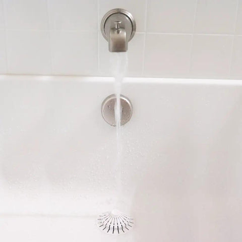 Universal Bathroom Hair Catcher Strainer With Suction Cup For Tub Drains That Fit Lift And Turn Push Button And Trip Lever Systems White