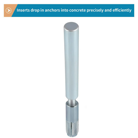 Drop In Anchors With Hand Setting Tool Kit For Concrete, includes hand setting tool for secure mounting in concrete.