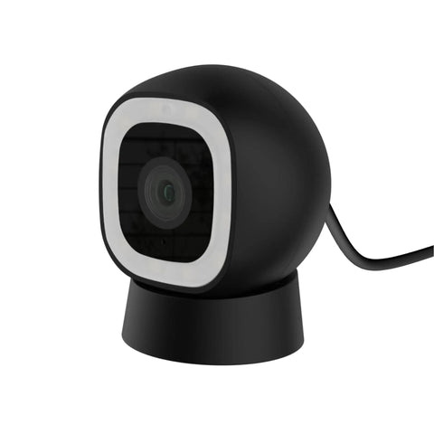 Black 2K QHD Security Camera for Indoor and Outdoor Use with 2.4GHz Wired or WiFi, Color Night Vision, and AI Motion Detection