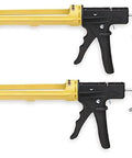 Dripless 10oz Industrial Ergonomic Composite Caulk Gun 2 Pack with reinforced cage and sharp cutter, side view