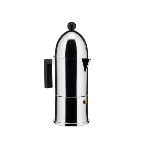 La Cupola Espresso Coffee Maker By Aldo Rossi Aluminum And Thermoplastic Resin 6 Cup Capacity Black Handle Classic Minimalist Design For Home Barista Vibes
