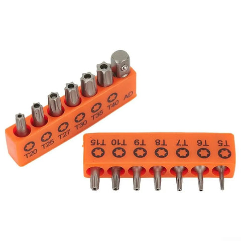 Get Your Hands On A Sweet Set Of 14 Torx Bits, Each One Measuring Precisely 25mm For All Your Electric Screwdriver Needs. Made From Tough Alloy Steel So You Can Tackle Any Repairs Without Worrying About Wear And Tear. Perfect For Tech Geeks, Mechanics,., 14pc Torx bits set 25mm alloy steel with 1/4 inch hex shank, sizes T5-T40 in orange holder