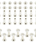 Pro Level Chicago Screws M5x15mm 100 Pack Heavy Duty Bookbinding Rivets Nickel Silver fasteners displayed on a white background.