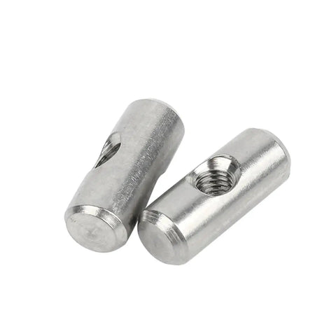 Heavy Duty 304 Stainless Steel Embedded Nut With Cross Hole Pin For Hammer In Fastening, corrosion resistant hardware close-up view.