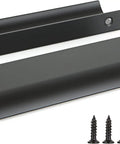 24 Pack Sleek Black Aluminum Back Mount Finger Edge Drawer Pulls 4.7 Inch Hidden Cabinet Handles Concealed Tab Pulls with screws