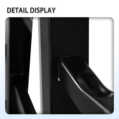 Detail display of Built Tough As Nails Adjustable Seven Tier Steel Lumber Rack with black finish and sturdy design.
