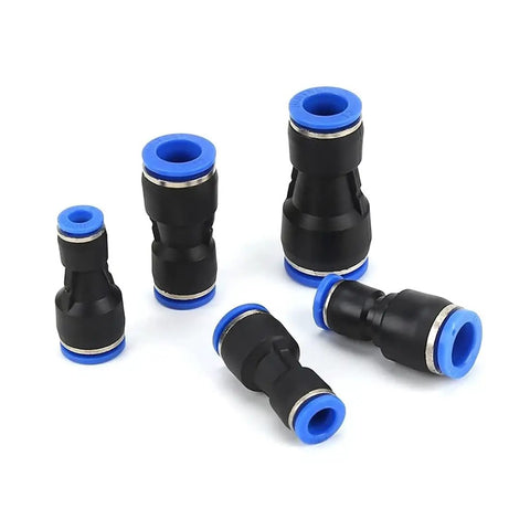 Reducer Push To Connect Fitting For Pneumatic Tubing One Quarter Inch To Five Thirty Second Inch Tube OD Quick Connector Coupler Pack Of Ten