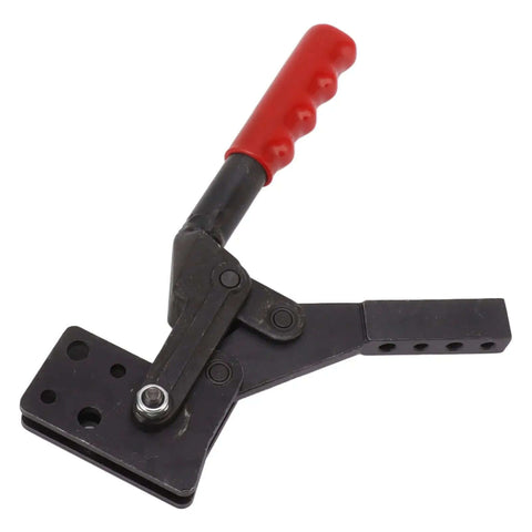Heavy Duty Toggle Clamp Built From High Carbon Steel With 700kg Holding Force Ideal For Welding And Mechanical Projects Durable 27.5x14x5 Cm Clamp For Shop Use Precision Finish And Reliable Strength shown with red handle
