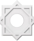 Axel Architectural Grade PVC Contemporary Urethane Ceiling Medallion 18 Inch Outside Diameter 6 Inch Inside Diameter 10 Inch Canopy