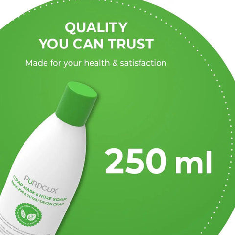 Gentle CPAP Mask And Hose Cleaning Soap Pack Of 3 Bottles, 250 ml Each, Green Tea Mint Scent, Alcohol Free Formula, Safe For Daily Use, 250 ml bottle