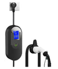 Level 2 Portable EV Charger 3.6KW Fast Home And Travel EVSE, Single Phase 8A To 16A, Five Meter Cable, wall connected view.