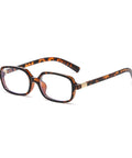 Retro Rectangle Blue Light Glasses For Women And Men, Leopard Print Tortoise Shell Frames With Blue Light Blocking Lenses