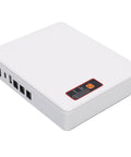 Compact Mini Ups Battery Backup For Home Routers Modems Offering 12000Mah Capacity And 18W Clean Output To Keep Your Internet Flowing Smooth Through Grid Drops With Trustworthy Us Plug Adapter For No Sweat Streaming And Work Calls, white exterior with multiple ports