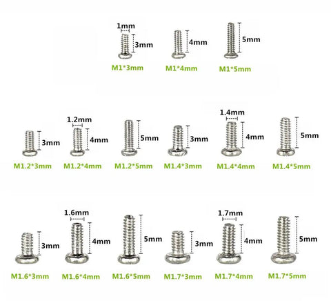 750-Piece Bulk Metric M1 To M1.7 Stainless Steel Phillips Pan Head Small Machine Screws Kit For Electronics, Robotics And DIY Builds, Rust-Resistant 304 Stainless Fasteners