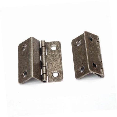 LIFKOME three-fold right-angle metal hinge for wooden boxes, antique bronze finish, 2 pcs shown