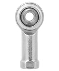 Close-up of a steel rod end joint from 10 Pack Female Rod End Bearings Set, M4 right hand threads, durable and high precision.