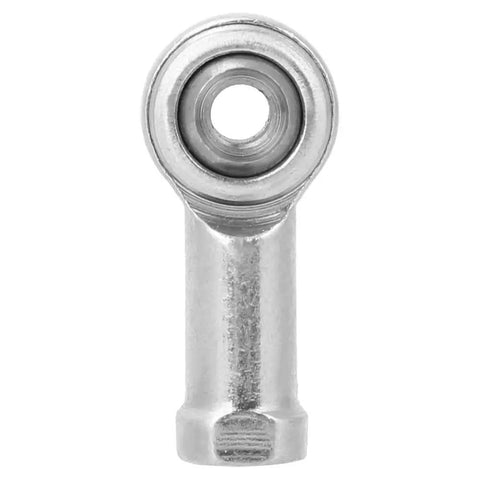 Close-up of a steel rod end joint from 10 Pack Female Rod End Bearings Set, M4 right hand threads, durable and high precision.