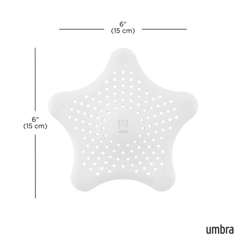 Heavy Duty Starfish Hair Catcher With Rock Solid Suction Cups For Bathtub Drains Seals Around Nasty Clogs Quick White six inch silicone drain cover.