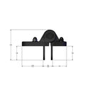 Rock Solid Two Pack Adjustable Self Closing Hinges For Square Posts Built Tough Nylon Polymer Gate Hardware shown from front view with dimensions.