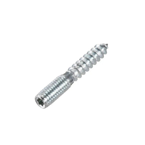 Heavy Duty M8 Double Head Hanger Bolts, 2 Inch Zinc Plated Lag Screws with self-tapping ends for furniture mounting.