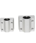 4 Pack SC6UU Linear Motion Ball Bearing Slide Block Bushings For CNC Router Builds showing two silver bushings with holes.