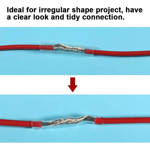 625 Piece Clear Heat Shrink Tubing Kit With Two To One Ratio Eight Sizes Wire Wrap Insulation Sleeve Set In Durable Storage Case For Easy DIY Projects And Solid Electrical Cable Protection used on red wires securing connection