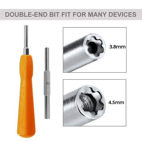 Go-To Double End Gamebit Screwdriver Kit with 4.5mm and 3.8mm bits for opening NES SNES N64 Game Boy GameCube Virtual Boy Sega Nintendo