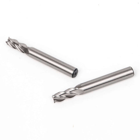 CNBTR 2pcs HSS 4-flute straight-shank end mills, 7mm dia